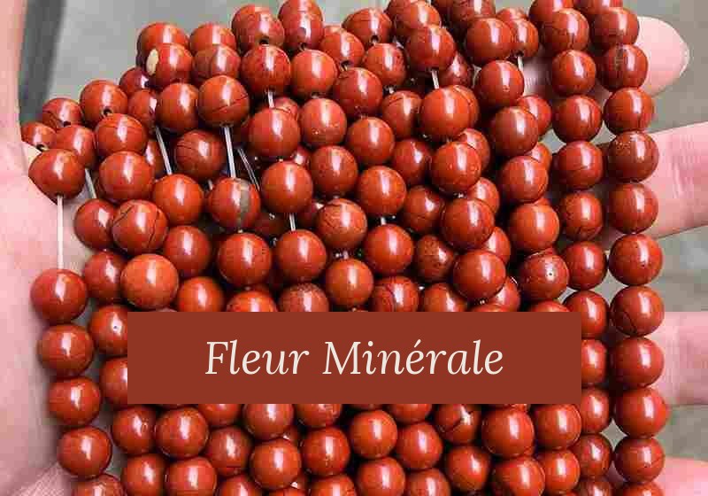 Perles — Jaspe Rouge 3A perle ronde — Réf. JDYZS20-1 — Fleur Minérale
