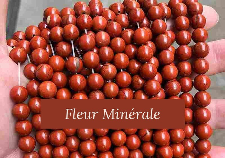 Perles — Jaspe Rouge 3A perle ronde — Réf. JDYZS20-3 — Fleur Minérale
