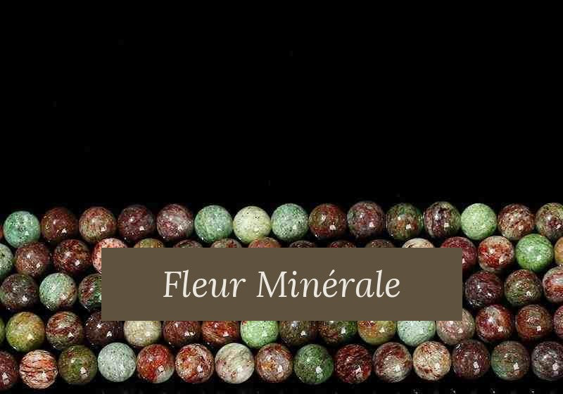 Perles — Bois Stone Vert perle ronde — Réf. JDYZS205-2 — Fleur Minérale