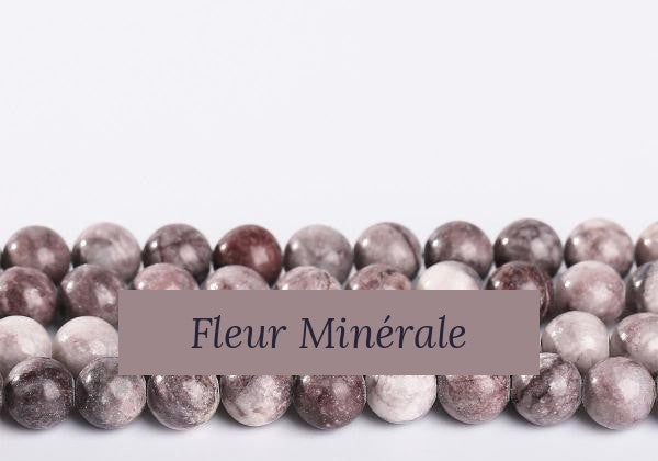 Perles — Bois bandes Stone Violet perle ronde — Réf. JDYZS208-3 — Fleur Minérale