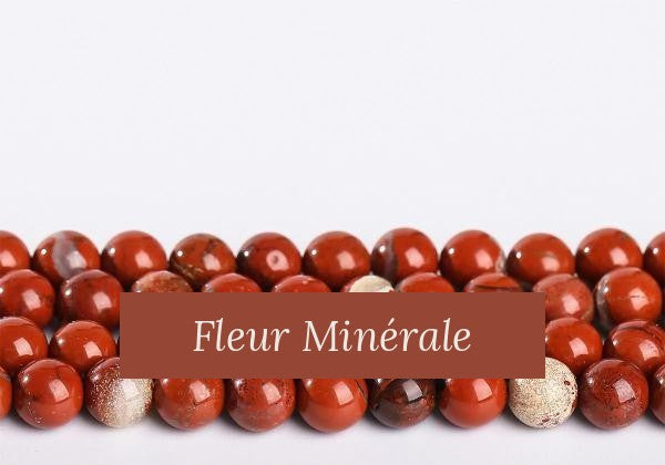 Perles — Jaspe Rouge 1A perle ronde — Réf. JDYZS21-2 — Fleur Minérale