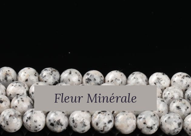 Perles — Jaspe Sésame perle ronde — Réf. JDYZS213-1 — Fleur Minérale