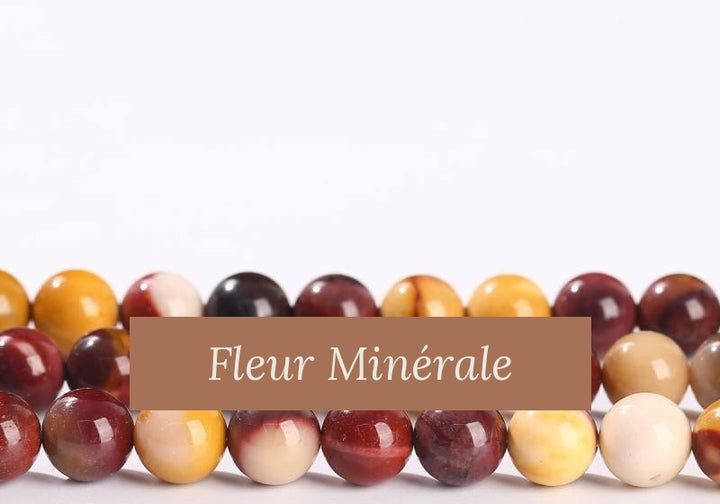 Perles — Jaspe Mokaïte perle ronde — Réf. JDYZS27-1 — Fleur Minérale
