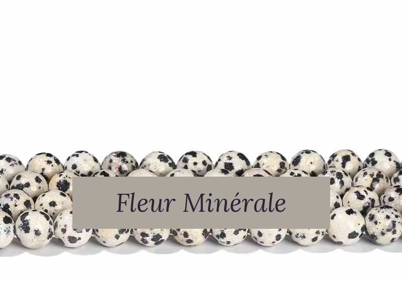 Perles — Jaspe dalmatien perle ronde — Réf. JDYZS29-3 — Fleur Minérale