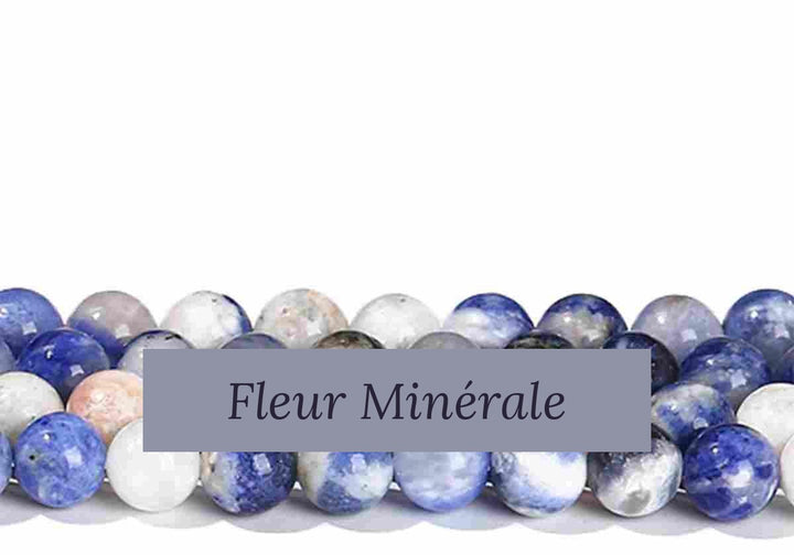 Perles — Sodalite 3A perle ronde — Réf. JDYZS32-1 — Fleur Minérale