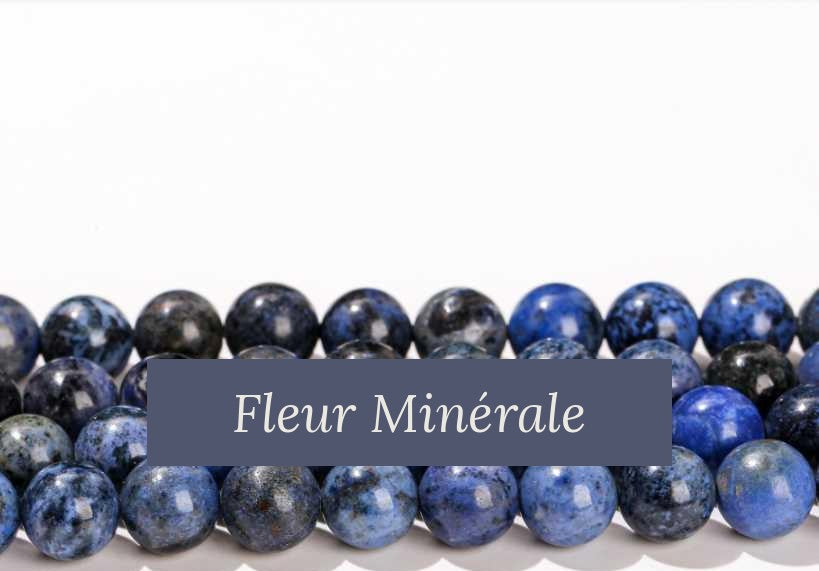Perles — Dumortiérite perle ronde — Réf. JDYZS33-2 — Fleur Minérale