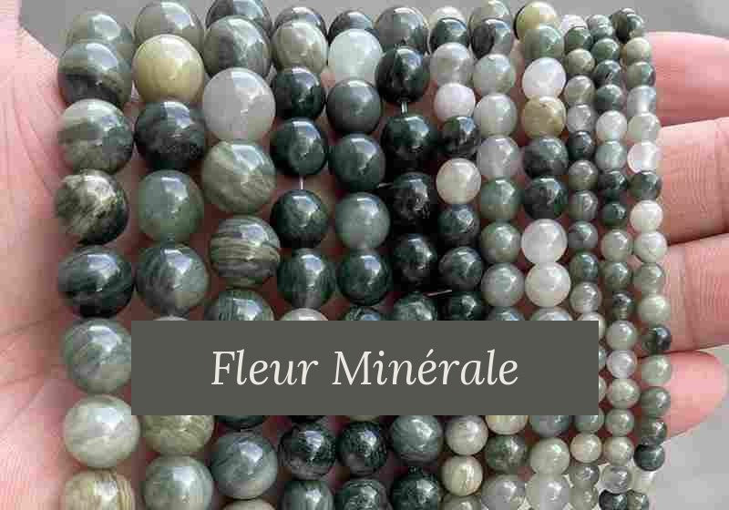 Perles — Jaspe Vert perle ronde — Réf. JDYZS41-3 — Fleur Minérale