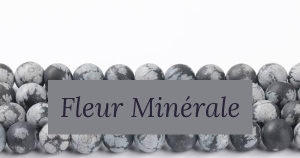 Perles — Obsidienne Neige Mate perle ronde — Réf. JDYZS42MS-1 — Fleur Minérale