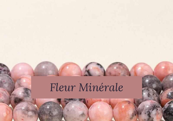 Perles — Jaspe zèbre Rose perle ronde — Réf. JDYZS45-1 — Fleur Minérale