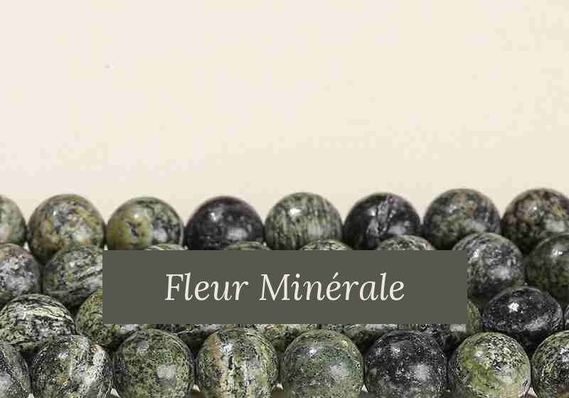 Perles — Jaspe Zébre Vert perle ronde — Réf. JDYZS48-2 — Fleur Minérale