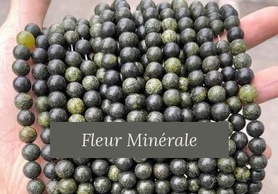 Perles — Medicine roi Stone perle ronde — Réf. JDYZS49-2 — Fleur Minérale