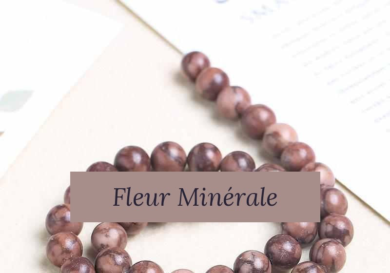 Perles — Jaspe Bois Rouge perle ronde — Réf. JDYZS55-2 — Fleur Minérale