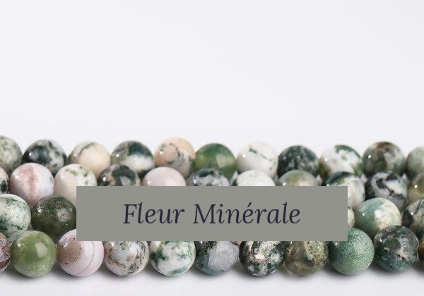Perles — Agate arbre perle ronde — Réf. JDYZS66-3 — Fleur Minérale