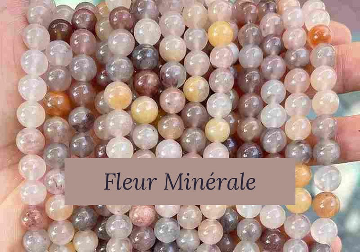 Perles — Stone Violet perle ronde — Réf. JDYZS76-1 — Fleur Minérale