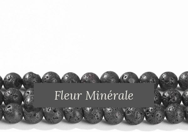 Perles — Pierre de lave 5A perle ronde — Réf. JDYZS98-34 — Fleur Minérale