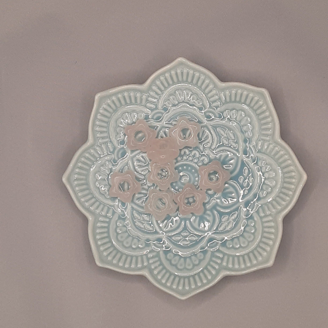 Perle européenne Quartz rose Fleur