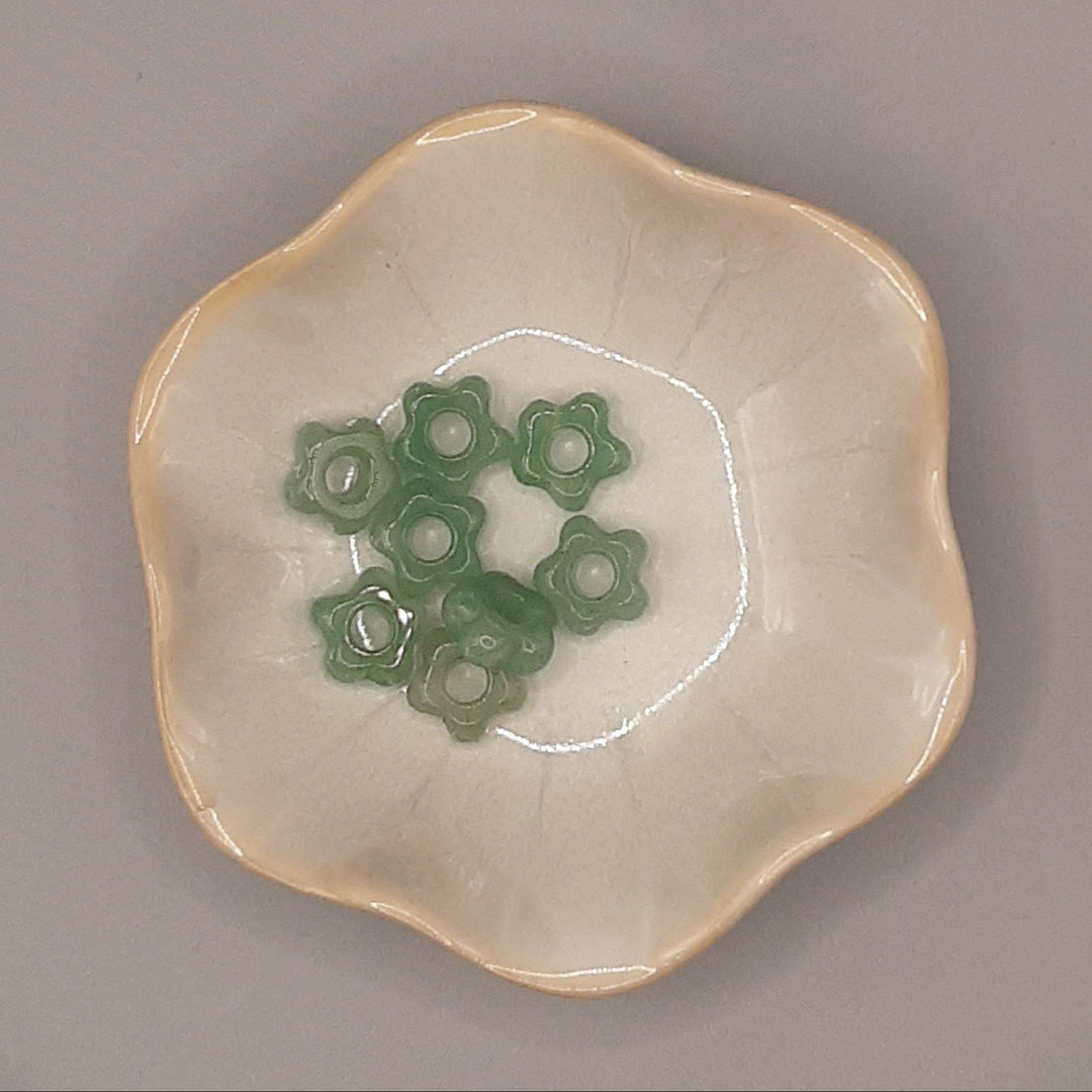 Perle européenne Aventurine verte Fleur